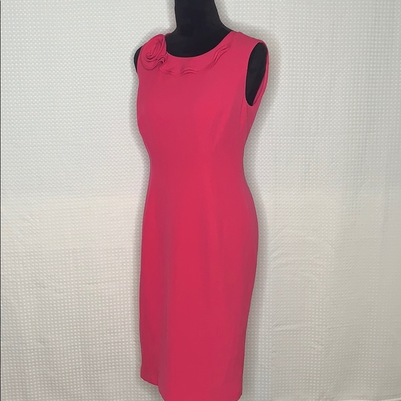 Kasper Sleeveless Ruffle Neck Sheath Dress Size 6 - Picture 6 of 8